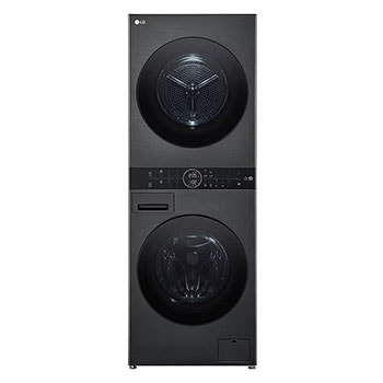 Vue avant de WashTower Black (Lave-linge: A, 12 kg, 1350 tr/min; Sèche-linge: A+++/C, 10 kg) Lave-linge et sèche-linge en un seul appareil I WT1210BBF WT1210BBF