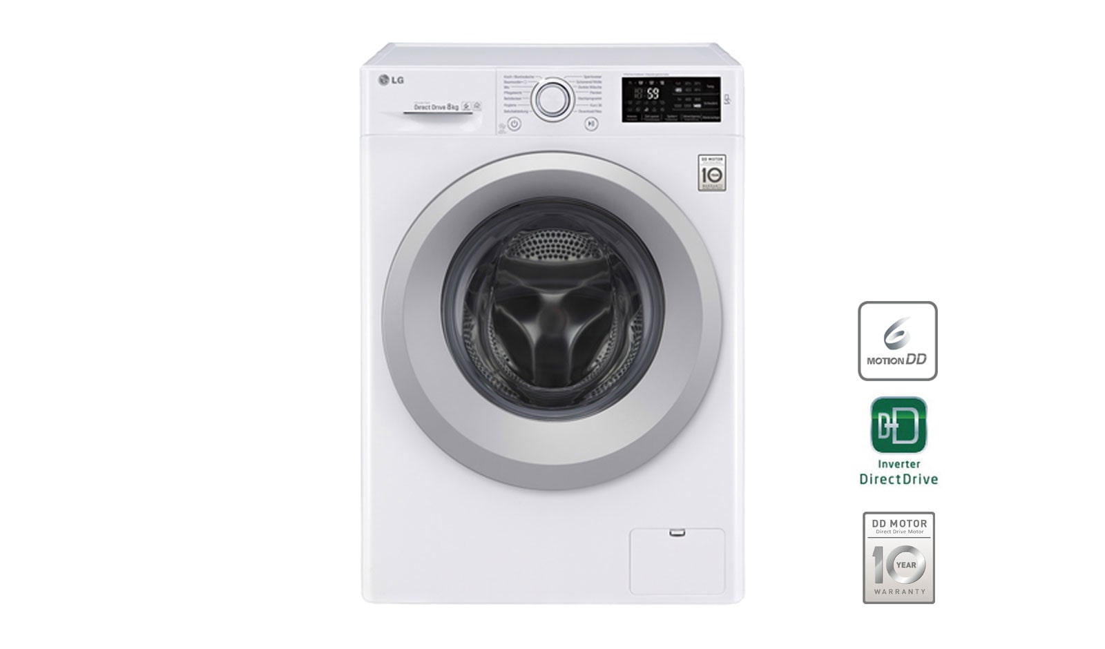 Vue avant de Lave-linge 8 KG, 6 Motion Direct Drive™, Smart Diagnosis™, Moteur Direct Drive™ garanti 10 ans F14WM8KN1