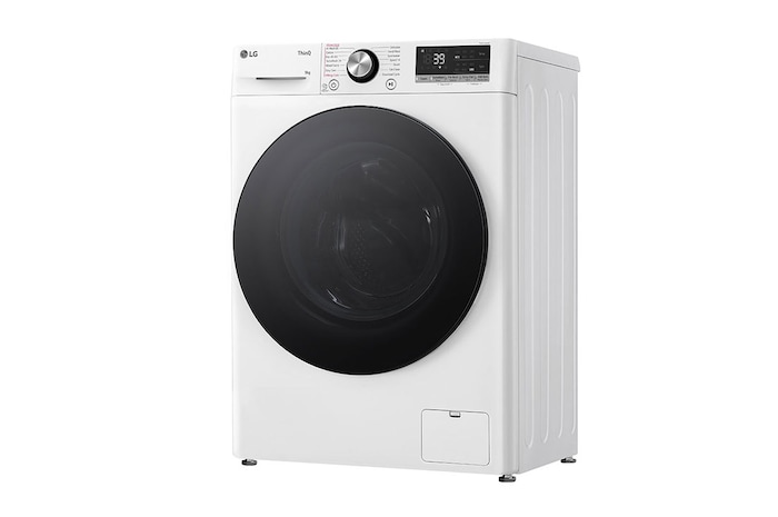 LG Lave-linge d'une capacité de 9 kg | Slim Fit | Efficacité énergétique A | 1200 tr/min. | Blanc avec anneau hublot noir | F2V7SLIM9, F2V7SLIM9