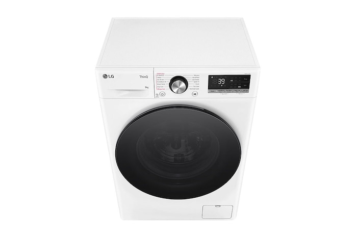 LG Lave-linge d'une capacité de 9 kg | Slim Fit | Efficacité énergétique A | 1200 tr/min. | Blanc avec anneau hublot noir | F2V7SLIM9, F2V7SLIM9