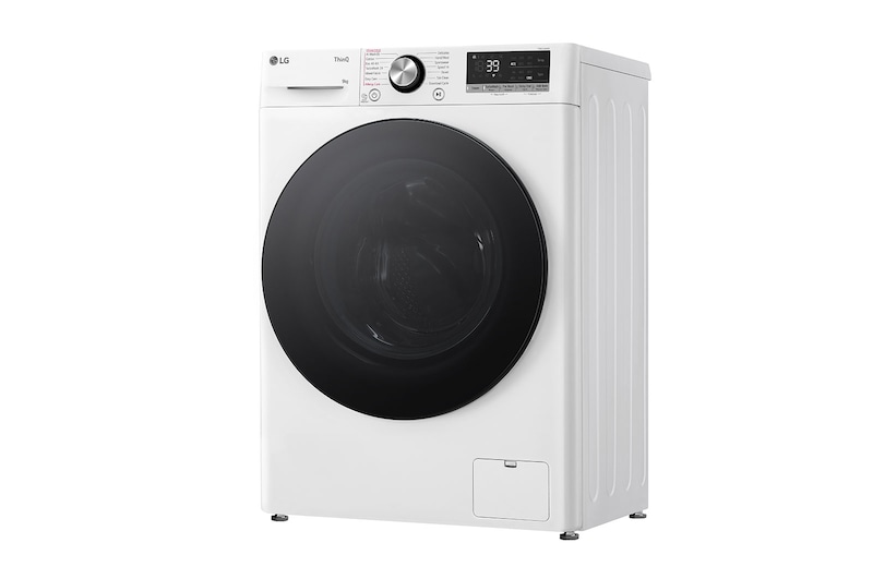 LG Lave-linge d'une capacité de 9 kg | Slim Fit | Efficacité énergétique A | 1200 tr/min. | Blanc avec anneau hublot noir | F2V7SLIM9, F2V7SLIM9