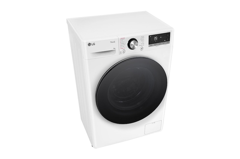 LG Lave-linge d'une capacité de 9 kg | Slim Fit | Efficacité énergétique A | 1200 tr/min. | Blanc avec anneau hublot noir | F2V7SLIM9, F2V7SLIM9