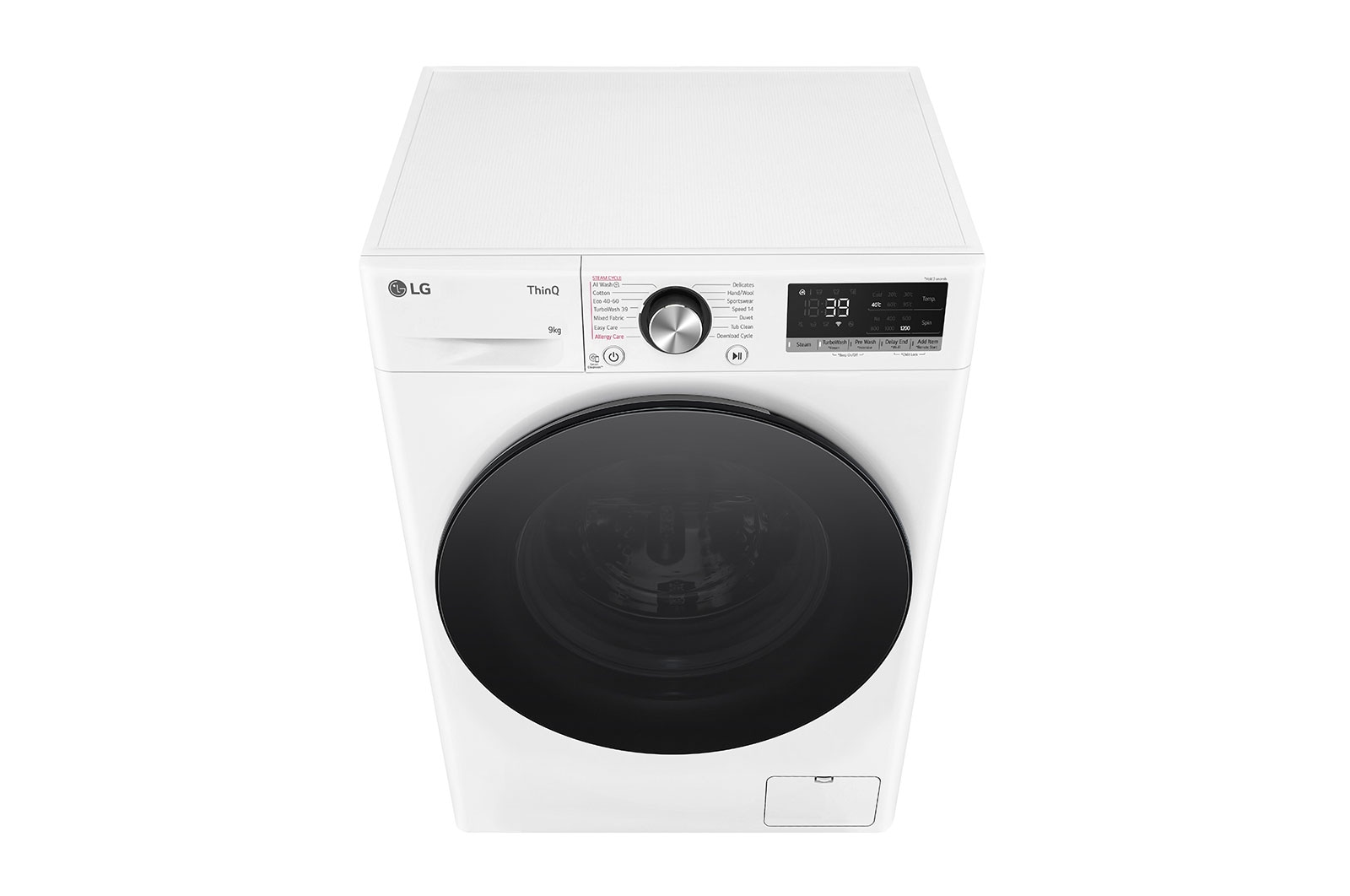 LG Lave-linge d'une capacité de 9 kg | Slim Fit | Efficacité énergétique A | 1200 tr/min. | Blanc avec anneau hublot noir | F2V7SLIM9, F2V7SLIM9