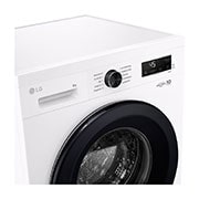 LG Lave-linge Essence White (8 kg, 1 350 tours/minute, efficacité énergétique A) avec anneau hublot noir | F4WB3085, F4WB3085