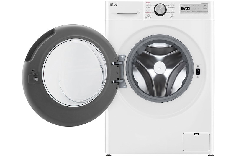 LG Lave-linge d'une capacité de 11 kg | Efficacité énergétique A | 1 400 tr/min. | Blanc avec anneau hublot noir | F4WR4911P, F4WR4911P