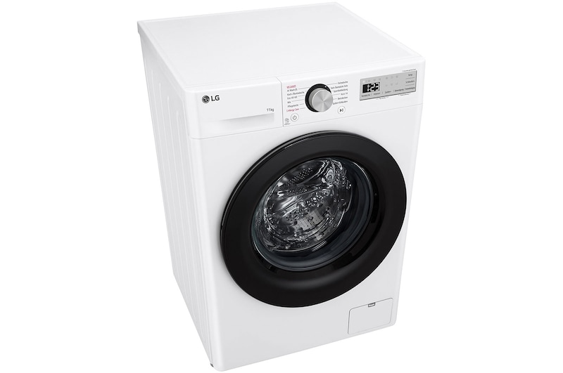LG Lave-linge d'une capacité de 11 kg | Efficacité énergétique A | 1 400 tr/min. | Blanc avec anneau hublot noir | F4WR4911P, F4WR4911P