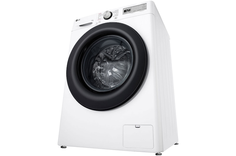 LG Lave-linge d'une capacité de 11 kg | Efficacité énergétique A | 1 400 tr/min. | Blanc avec anneau hublot noir | F4WR4911P, F4WR4911P