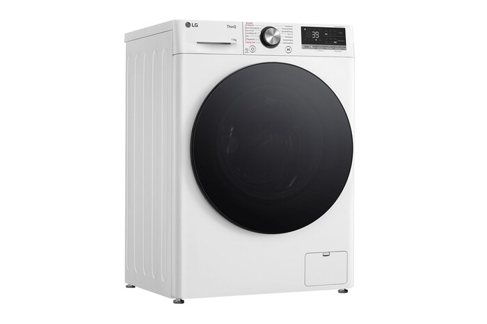 LG Lave-linge d'une capacité de 11 kg | EEK A | 1.400 tr/min. | Blanc avec anneau hublot noir | F4WR701Y, F4WR701Y