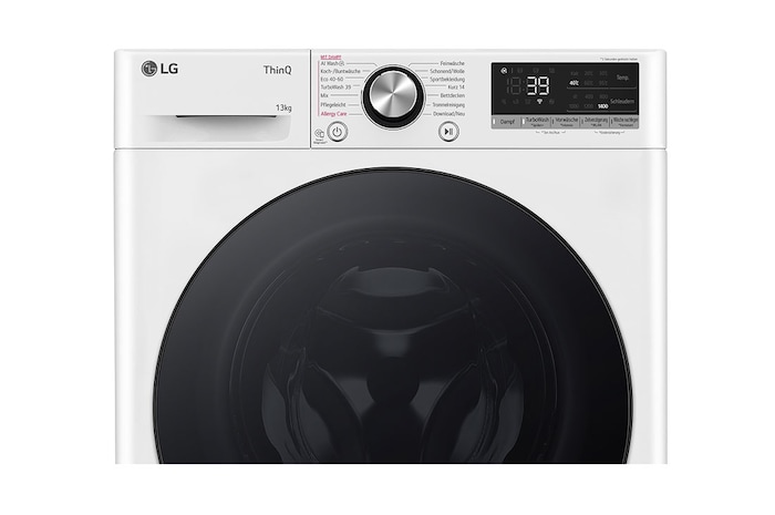 LG Lave-linge d'une capacité de 13 kg | Efficacité énergétique A | 1.360 tr/min. | Blanc avec anneau hublot noir | F4WR703Y, F4WR703Y