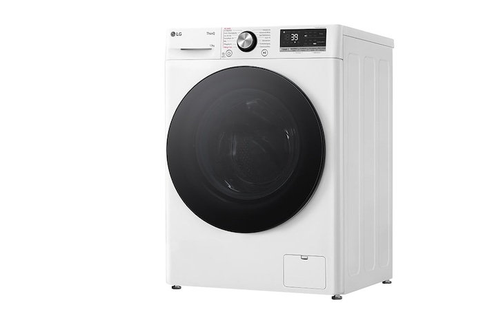LG Lave-linge d'une capacité de 13 kg | Efficacité énergétique A | 1.360 tr/min. | Blanc avec anneau hublot noir | F4WR703Y, F4WR703Y