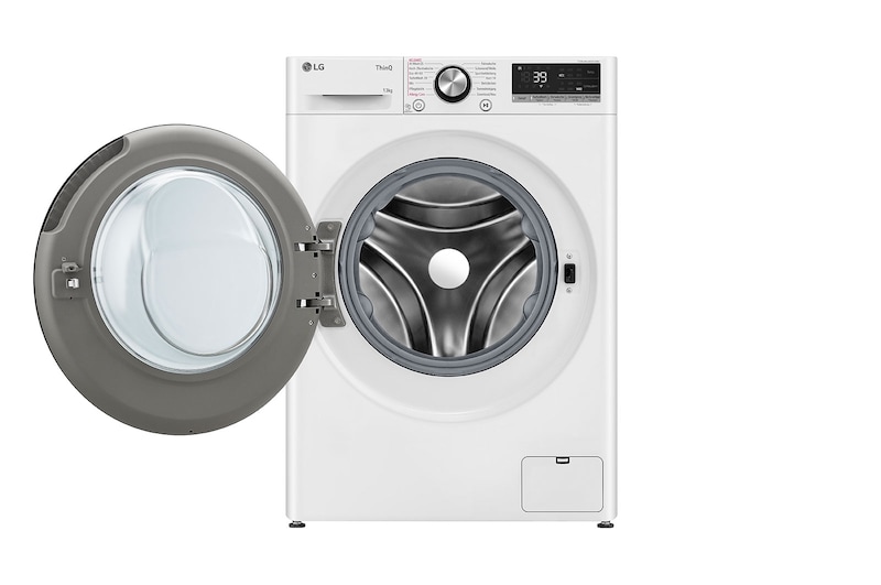 LG Lave-linge d'une capacité de 13 kg | Efficacité énergétique A | 1.360 tr/min. | Blanc avec anneau hublot noir | F4WR703Y, F4WR703Y