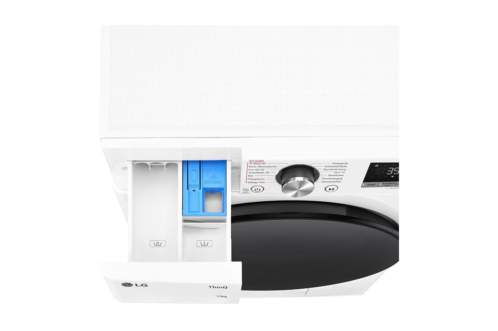 LG Lave-linge d'une capacité de 13 kg | Efficacité énergétique A | 1.360 tr/min. | Blanc avec anneau hublot noir | F4WR703Y, F4WR703Y