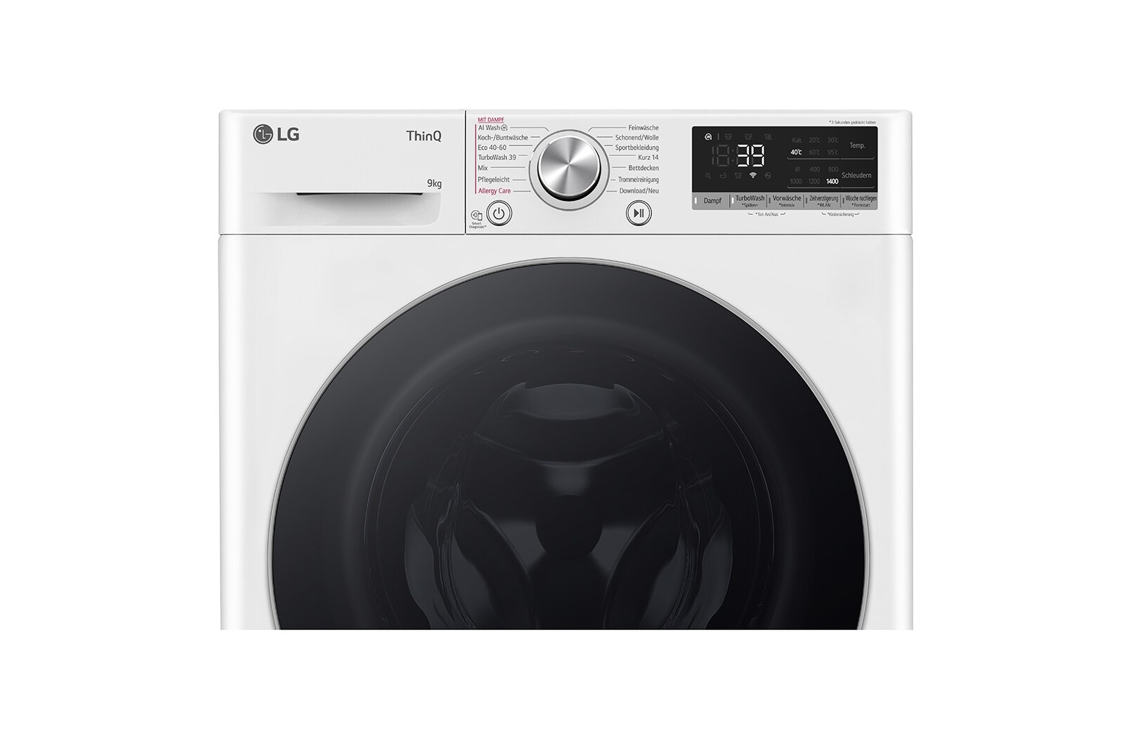 LG Lave-linge | 9 kg | Classe d'efficacité énergétique A | AI DD® | 1400 t/mn | Steam | TurboWash® 360° | F4WR7091, F4WR7091