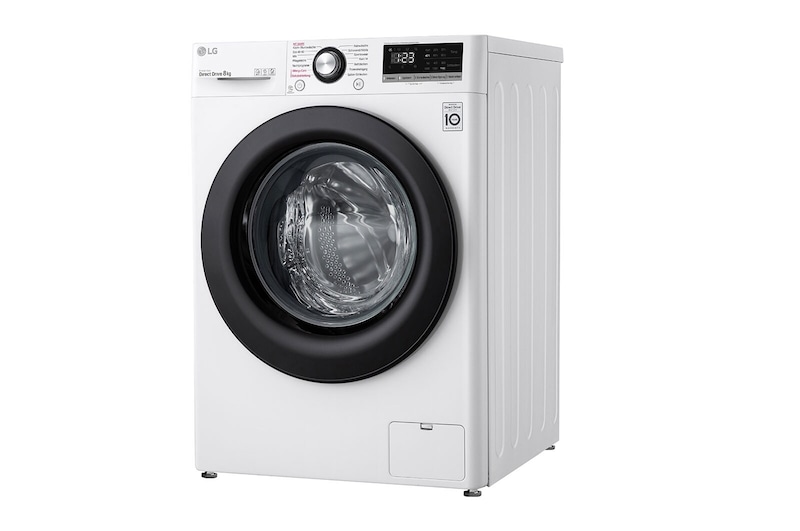 LG Lave-linge avec AI DD® | 8 kg | 1400 t/mn| Steam | 6 Motion®| Nouveau tambour bien-être, F4WV308SB