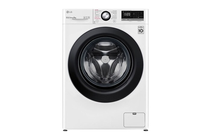 LG Lave-linge avec AI DD® | 8 kg | Classe d'efficacité énergétique C | 1 400 t/mn | Steam | 6 Motion®| Nouveau tambour bien-être, F4WV308SBCH