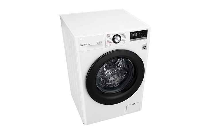 LG Lave-linge avec AI DD® | 8 kg | Classe d'efficacité énergétique C | 1 400 t/mn | Steam | 6 Motion®| Nouveau tambour bien-être, F4WV308SBCH