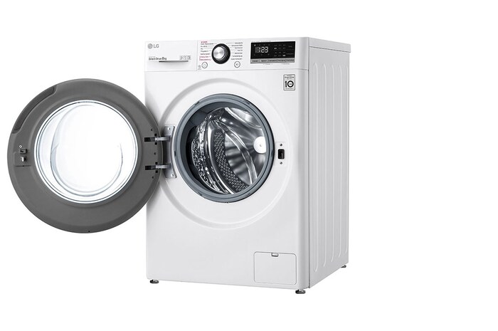 LG Lave-linge avec AI DD® | 8 kg | Classe d'efficacité énergétique C | 1 400 t/mn | Steam | 6 Motion®| Nouveau tambour bien-être, F4WV308SBCH