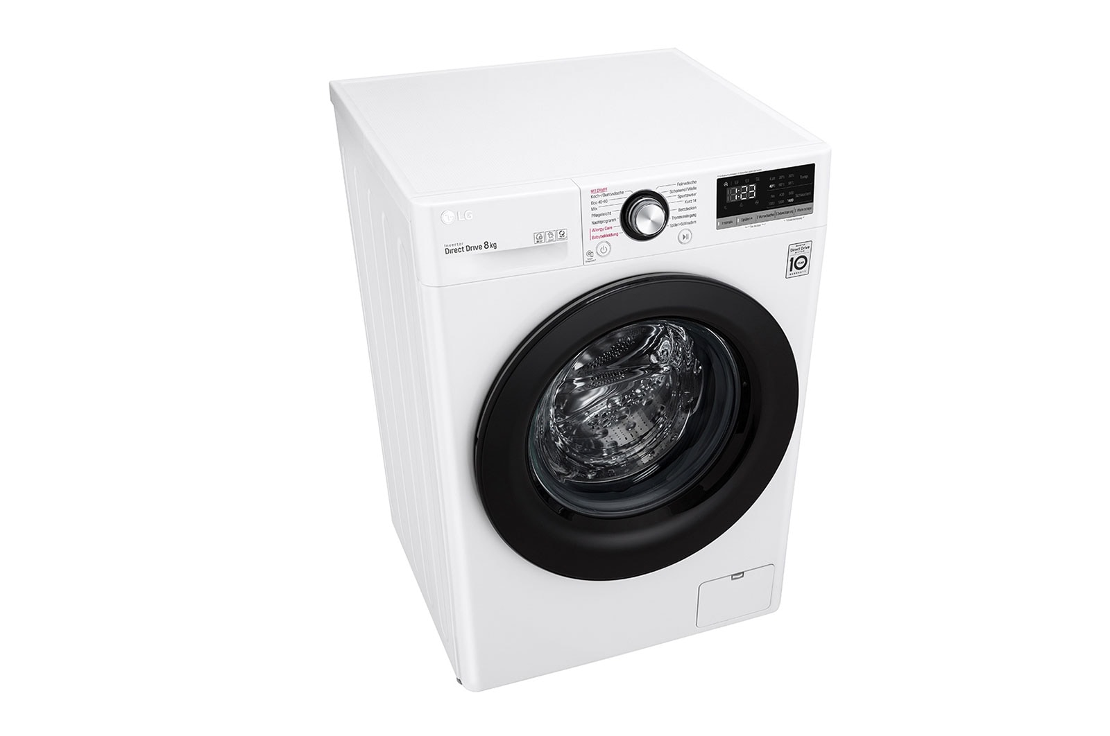 LG Lave-linge avec AI DD® | 8 kg | Classe d'efficacité énergétique C | 1 400 t/mn | Steam | 6 Motion®| Nouveau tambour bien-être, F4WV308SBCH