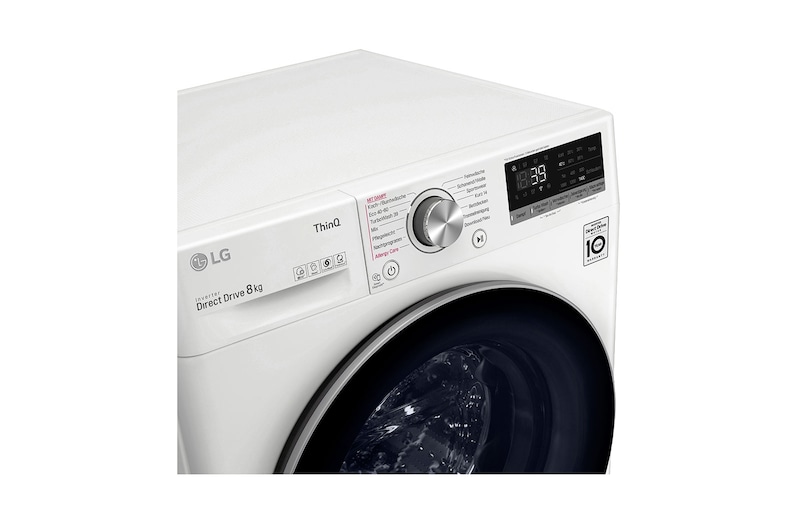 LG Lave-linge | 8kg de capacité | Classe d'efficacité énergétique A | AI DD™ | TurboWash™ 360° | F4WV708P1E, F4WV708P1E