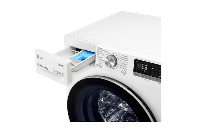 LG Lave-linge | 8kg de capacité | Classe d'efficacité énergétique A | AI DD™ | TurboWash™ 360° | F4WV708P1E, F4WV708P1E