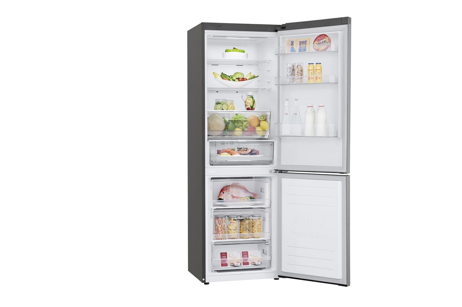 LG Combinaison réfrigérateur-congélateur avec Door Cooling+™ | Capacité de 341 litres, GBB61PZFFN