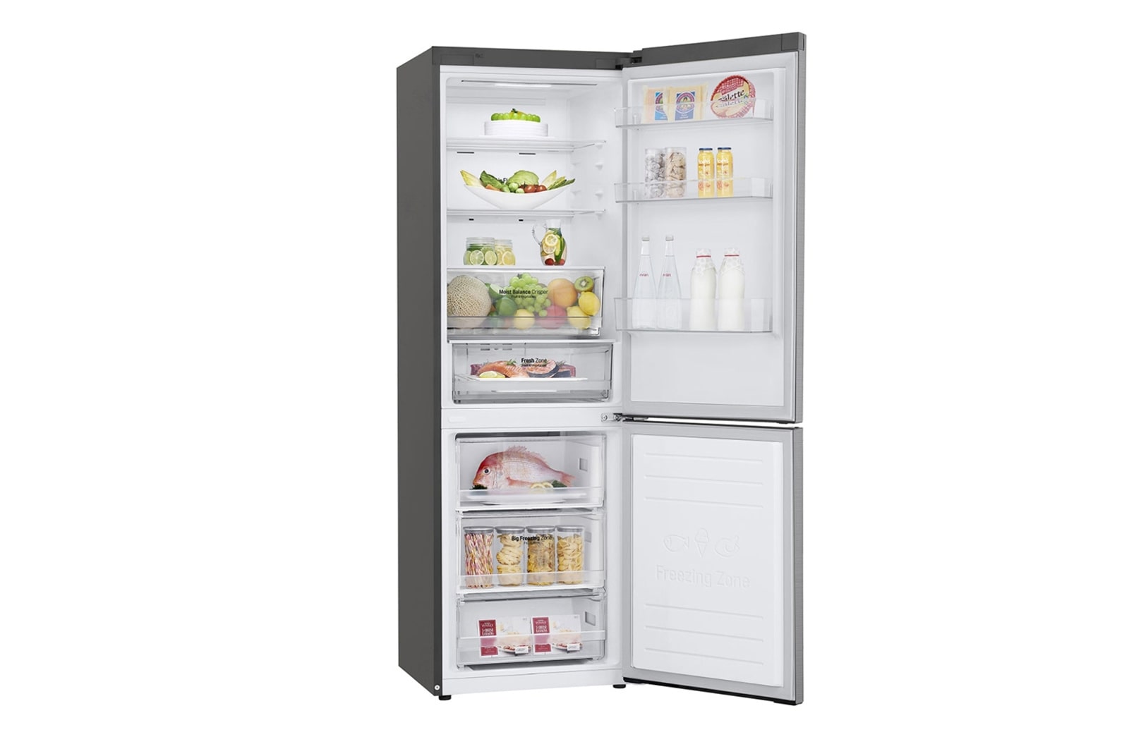 LG Combinaison réfrigérateur-congélateur avec porte Cooling⁺™ et Multi Air Flow , GBB61PZHZN