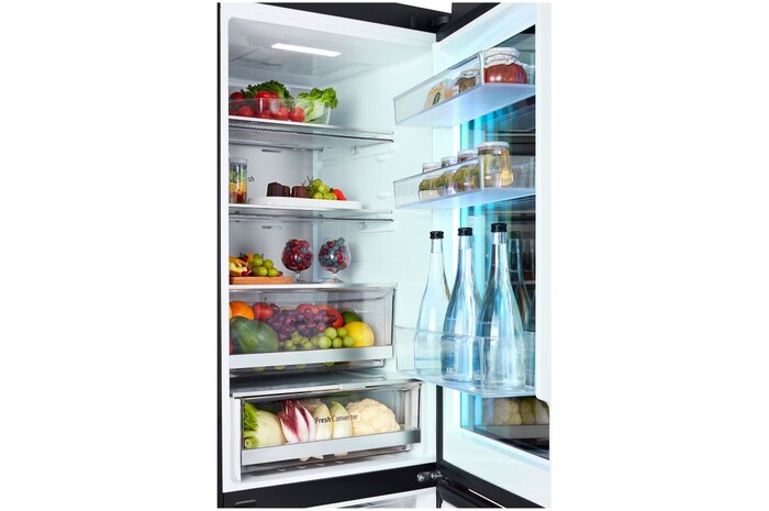 LG InstaView® Réfrigérateur-congélateur avec MoodUP® | 352 litres de volume utile | EEK D | 187 cm de hauteur | Smart Inverter Compressor® | GBG719MDNN, GBG719MDNN