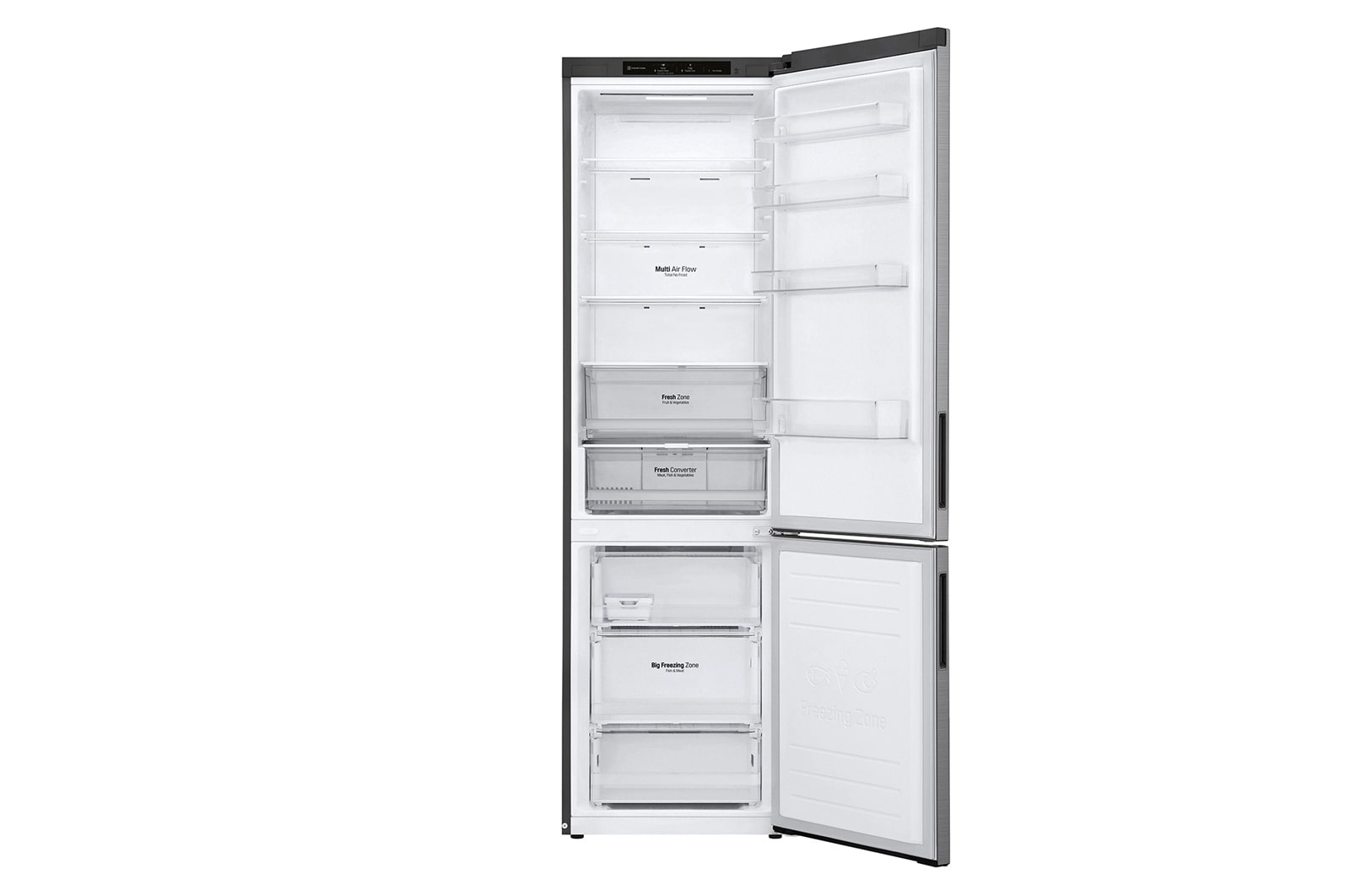 LG Réfrigérateur combiné | 384L | Classe d'efficacité énergétique A | 35dB(B) | Door Cooling+™ | Compresseur Smart Inverter | GBP62PZNAC, GBP62PZNAC