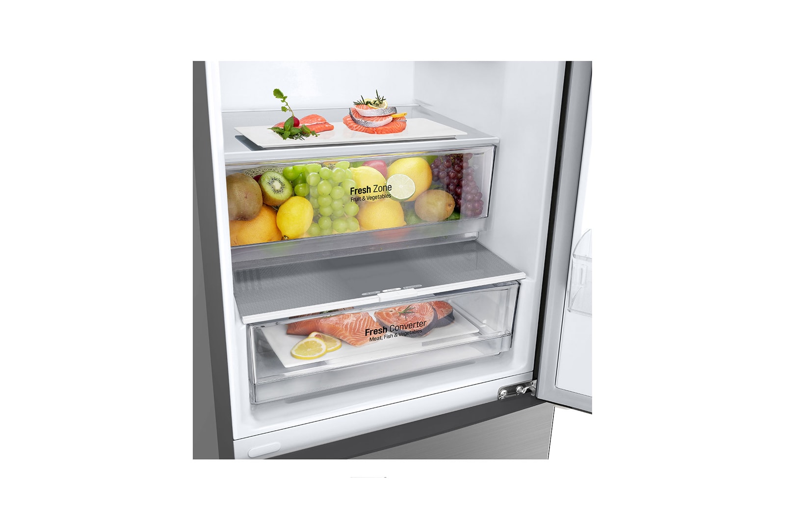 LG Réfrigérateur combiné | 384L | Classe d'efficacité énergétique A | 35dB(B) | Door Cooling+™ | Compresseur Smart Inverter | GBP62PZNAC, GBP62PZNAC