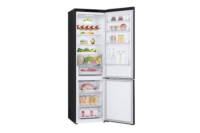 LG Réfrigérateur-congélateur | 387 litres de capacité utile | Classe d'efficacité énergétique C | Essence Matte Black | 203 cm de hauteur | Smart Inverter Compressor | GBV3200CEP, GBV3200CEP