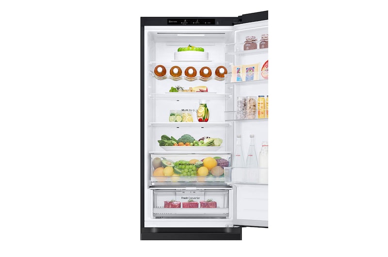 LG Réfrigérateur-congélateur | 387 litres de capacité utile | Classe d'efficacité énergétique C | Essence Matte Black | 203 cm de hauteur | Smart Inverter Compressor | GBV3200CEP, GBV3200CEP
