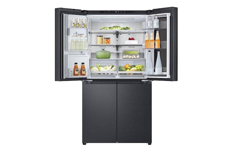 LG Side-by-Side avec InstaView® | Distributeur de glace, de glace pilée et d'eau | Capacité de 638 litres | Classe d'efficacité énergétique E | Raccordement fixe à l'eau | GMG960EVEE, GMG960EVEE
