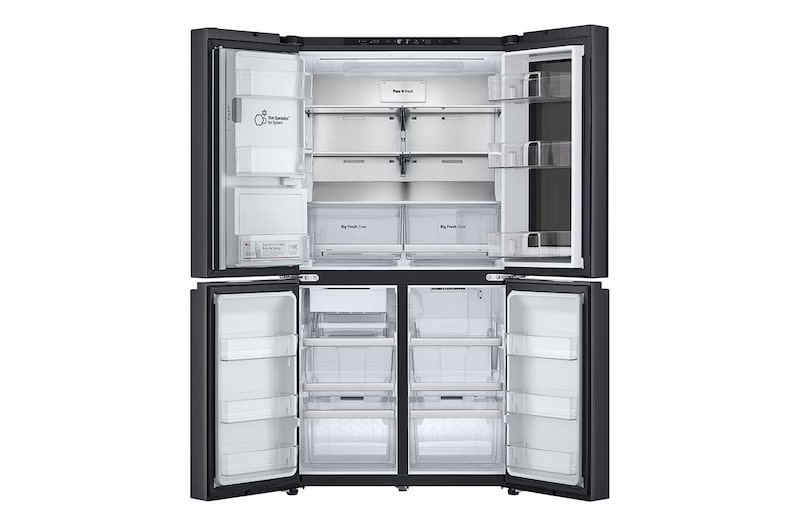 LG Side-by-Side avec InstaView® | Distributeur de glace, de glace pilée et d'eau | Capacité de 638 litres | Classe d'efficacité énergétique E | Raccordement fixe à l'eau | GMG960EVEE, GMG960EVEE