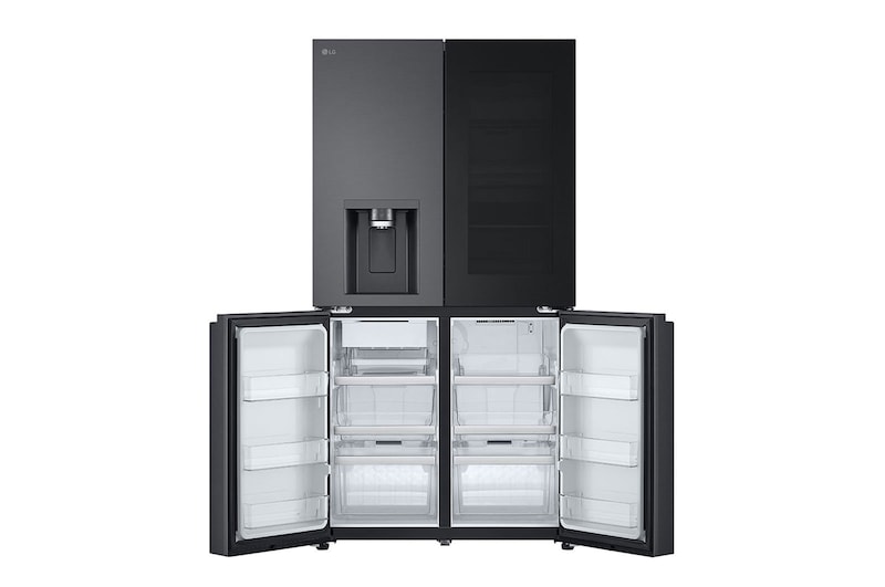 LG Side-by-Side avec InstaView® | Distributeur de glace, de glace pilée et d'eau | Capacité de 638 litres | Classe d'efficacité énergétique E | Raccordement fixe à l'eau | GMG960EVEE, GMG960EVEE