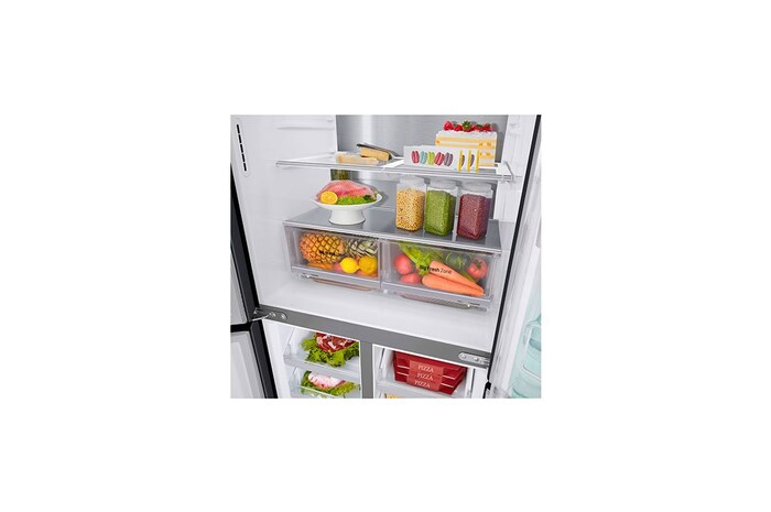 LG Multi-Door avec InstaView Door-in-Door ® | Capacité de 530 litres | Classe d'efficacité énergétique E | Matte Black Steel | GMQ844MC5E, GMQ844MC5E