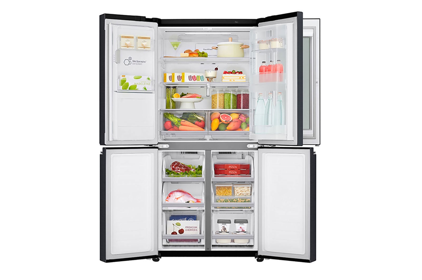 LG Multi-portes avec InstaView Door-in-Door™ | capacité de 423 litres | classe d'efficacité énergétique F, GMX844MCKV