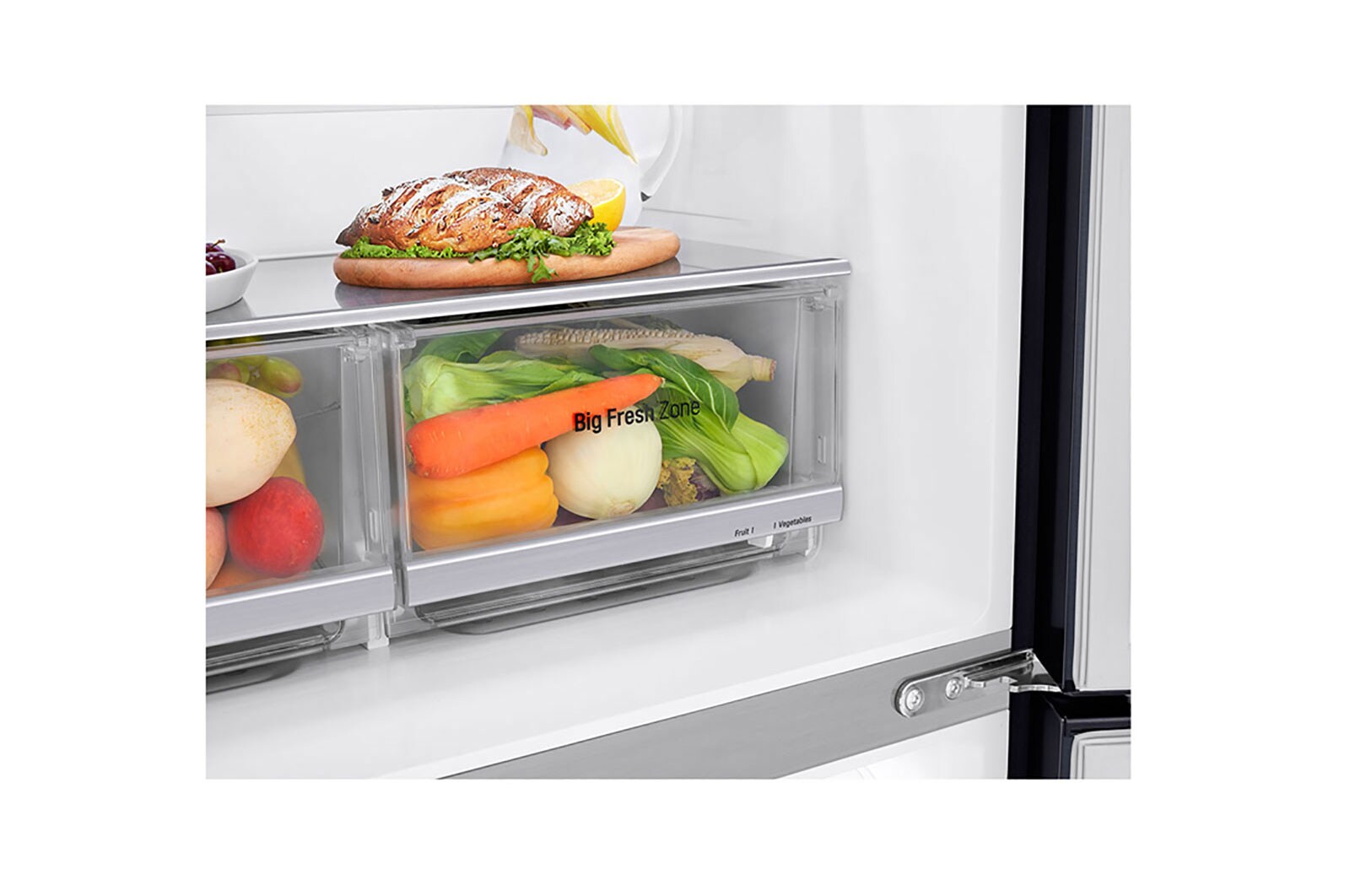LG Multi-portes avec InstaView Door-in-Door™ | capacité de 423 litres | classe d'efficacité énergétique F, GMX844MCKV