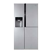 Vue avant de Réfrigérateur américain avec façade en acier inoxydable GS9366NECZ