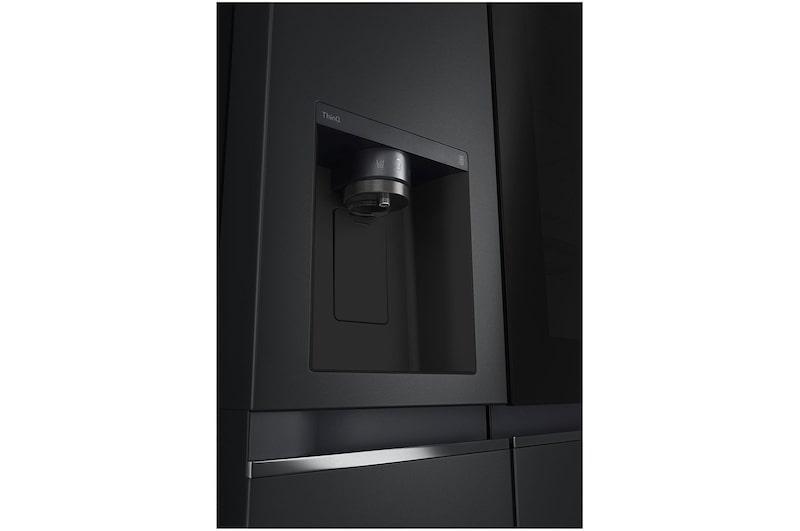 LG Side-by-Side avec InstaView® | Boules de glace Craft | Distributeur de glace, glace pilée et eau | Capacité de 635 litres | Classe d'efficacité énergétique E | Réservoir d'eau interne | Matte Black | GSGV81EPLL, GSGV81EPLL
