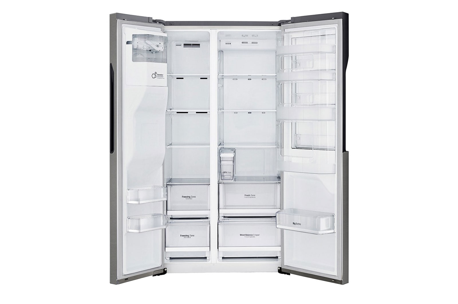 LG Réfrigérateur Américain | 591L | Compresseur linéaire | Total No Frost | Eau'tonome | Moist Balance Crisper | Door in Door® | F, GSJ361DIDV