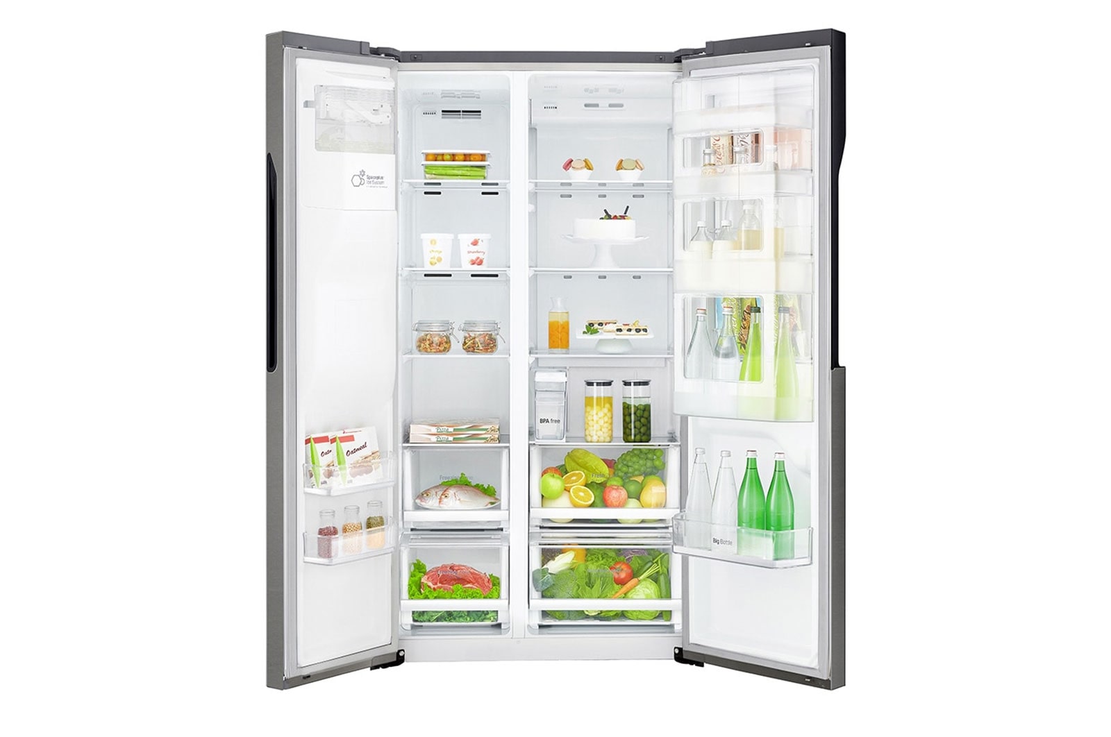 LG Réfrigérateur Américain | 591L | Compresseur linéaire | Total No Frost | Eau'tonome | Moist Balance Crisper | Door in Door® | F, GSJ361DIDV