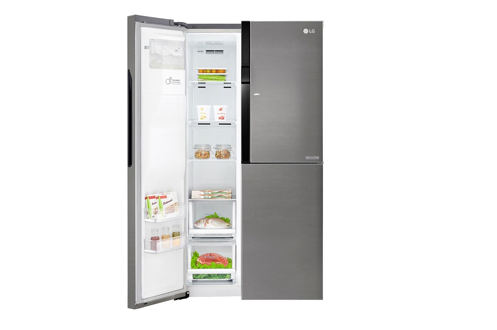 LG Réfrigérateur Américain | 591L | Compresseur linéaire | Total No Frost | Eau'tonome | Moist Balance Crisper | Door in Door® | F, GSJ361DIDV