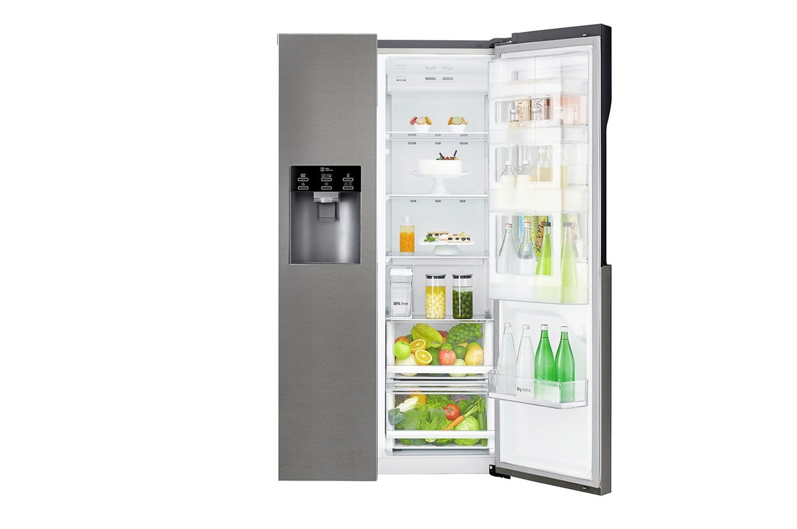 LG Réfrigérateur Américain | 591L | Compresseur linéaire | Total No Frost | Eau'tonome | Moist Balance Crisper | Door in Door® | F, GSJ361DIDV