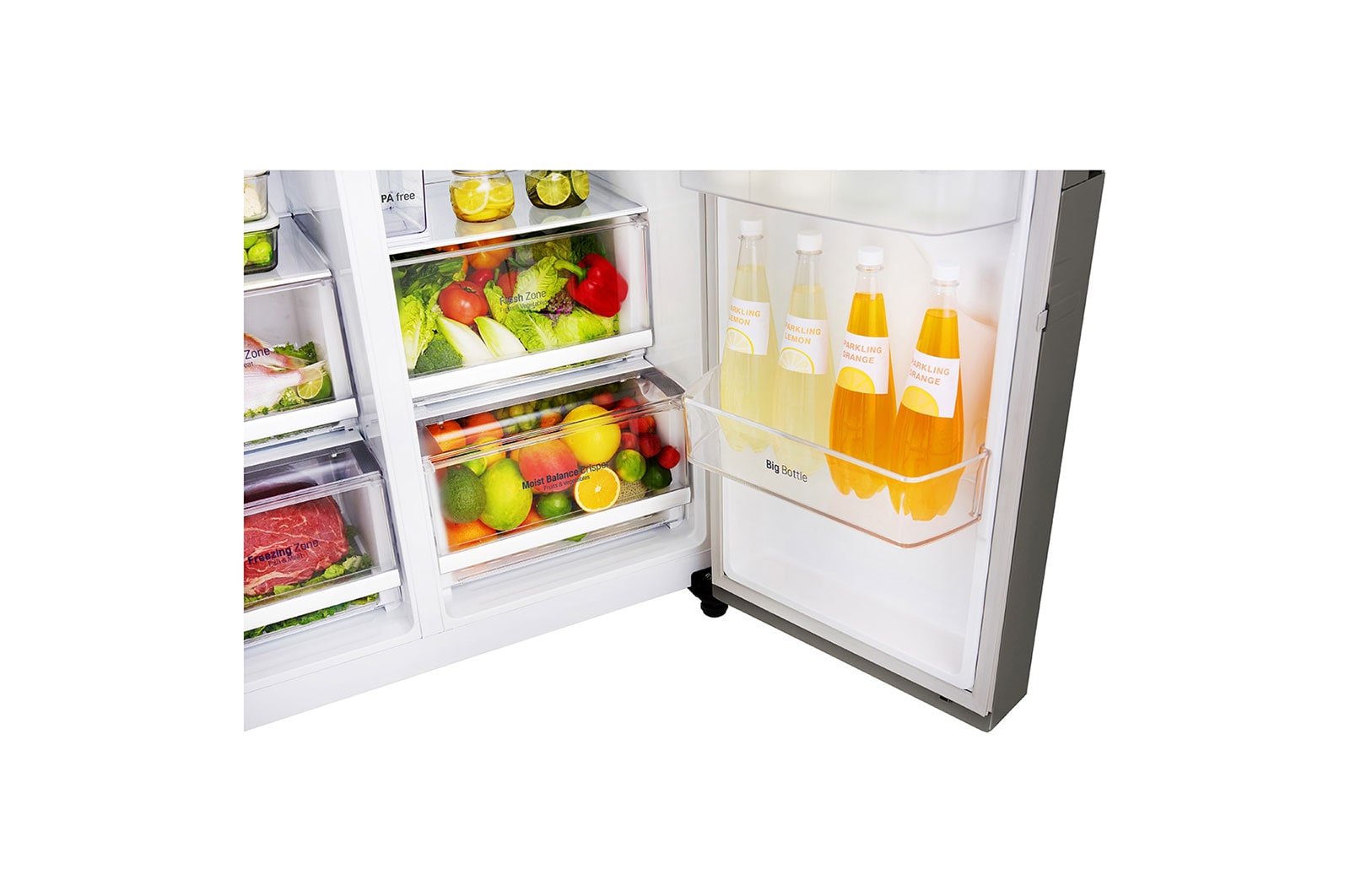 LG Réfrigérateur Américain | 591L | Compresseur linéaire | Total No Frost | Eau'tonome | Moist Balance Crisper | Door in Door® | F, GSJ361DIDV