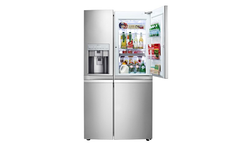 LG Door-In-Door™ | Capacité utile de 596l | Acier inoxydable | Avec raccord d‘eau fixe, GSJ976NSBZ