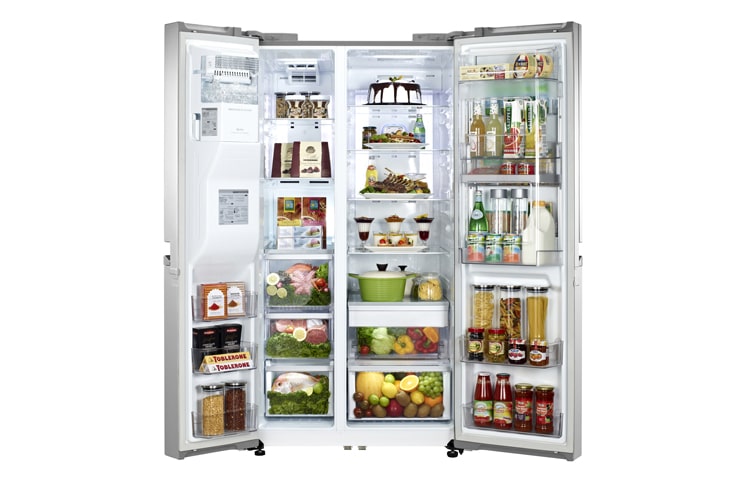 LG Door-In-Door™ | Capacité utile de 596l | Acier inoxydable | Avec raccord d‘eau fixe, GSJ976NSBZ