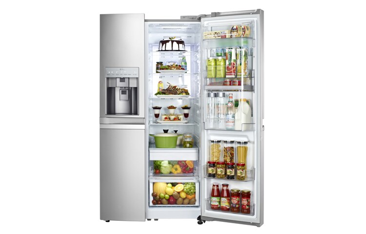 LG Door-In-Door™ | Capacité utile de 596l | Acier inoxydable | Avec raccord d‘eau fixe, GSJ976NSBZ
