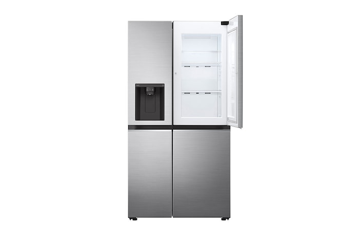 LG Side-by-Side avec Door-in-Door ® | Distributeur de glace, de glace pilée et d'eau | Capacité de 635 litres | Classe d'efficacité énergétique E | Réservoir d'eau interne | Platinum Silver | GSJV51PZTE, GSJV51PZTE