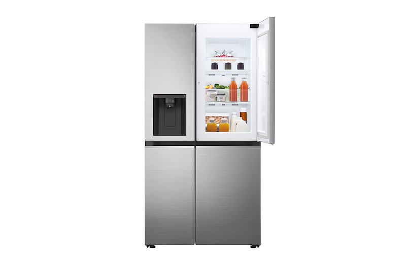 LG Side-by-Side avec Door-in-Door ® | Distributeur de glace, de glace pilée et d'eau | Capacité de 635 litres | Classe d'efficacité énergétique E | Réservoir d'eau interne | Platinum Silver | GSJV51PZTE, GSJV51PZTE