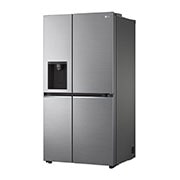 LG Side-by-Side avec Door-in-Door ® | Distributeur de glace, de glace pilée et d'eau | Capacité de 635 litres | Classe d'efficacité énergétique E | Réservoir d'eau interne | Platinum Silver | GSJV51PZTE, GSJV51PZTE